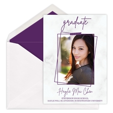 Marble Frame Photo Graduation Announcements