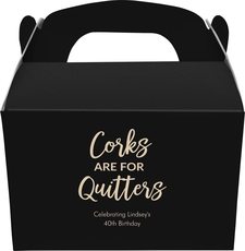Script Corks Are For Quitters Gable Favor Boxes
