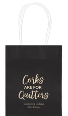 Script Corks Are For Quitters Mini Twisted Handled Bags
