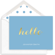 Colorful Hello Foil Stamped Folded Note Cards