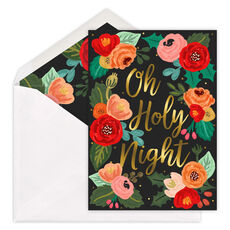 Gold Foil Oh Holy Night Folded Holiday Cards