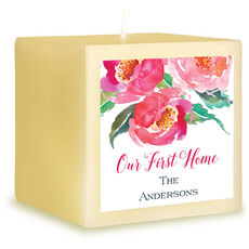 Pretty Watercolor Roses 3-Inch Candle