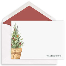 Rustic Christmas Fir Flat Note Cards