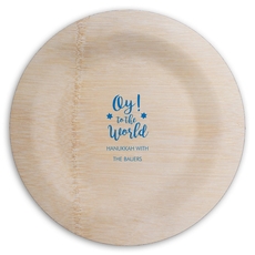 Oy To The World Round Bamboo Plates