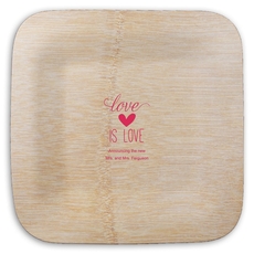 Love is Love Square Bamboo Plates