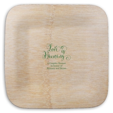 Love is Brewing Square Bamboo Plates
