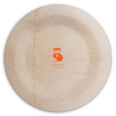 Little Fox Round Bamboo Plates
