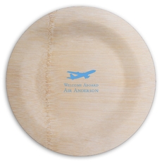Jumbo Airliner Round Bamboo Plates
