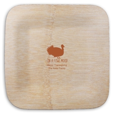 In A Fowl Mood Square Bamboo Plates