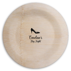 High Heeled Shoe Round Bamboo Plates