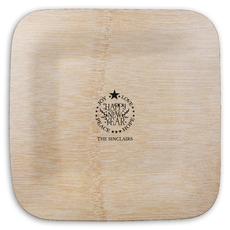Happy New Year Square Bamboo Plates
