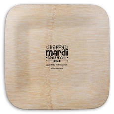 Happy Mardi Gras Y'All Square Bamboo Plates