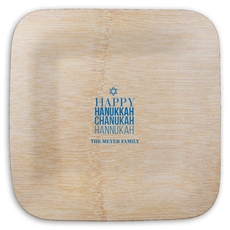 Hanukkah Chanukah Square Bamboo Plates