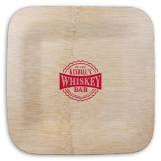 Good Friends Good Times Whiskey Bar Square Bamboo Plates