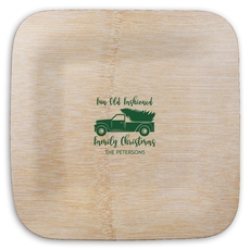 Fun Old Fashion Christmas Square Bamboo Plates