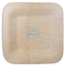 Confetti Hearts Just Married Square Bamboo Plates