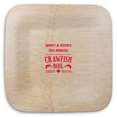 Crawfish Boil Square Bamboo Plates