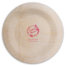 Bridal Shower Wreath Round Bamboo Plates