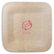 Bridal Shower Wreath Square Bamboo Plates
