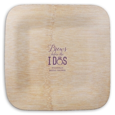Brews Before The I Dos with Rings Square Bamboo Plates