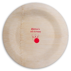 Bowling Ball & Pins Round Bamboo Plates