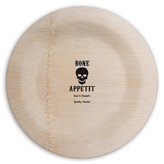 Bone Appetit Skull Round Bamboo Plates