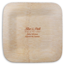 Blue or Pink Shower Square Bamboo Plates