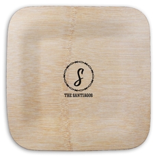 Barbed Wire Square Bamboo Plates