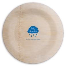 Baby Shower Cloud Round Bamboo Plates