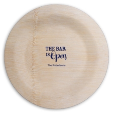 The Bar is Open Round Bamboo Plates