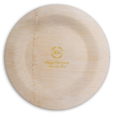 50th Wreath Round Bamboo Plates