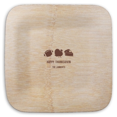 Football Turkey Pie Square Bamboo Plates
