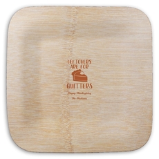 Thanksgiving Leftovers Square Bamboo Plates