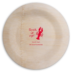 Crawfish Suck It Up Round Bamboo Plates