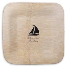 Large Sailboat Square Bamboo Plates