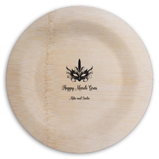 Feathered Mask Round Bamboo Plates