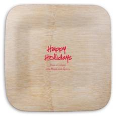 Studio Happy Holidays Square Bamboo Plates