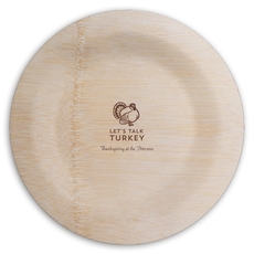 Let's Talk Turkey Round Bamboo Plates