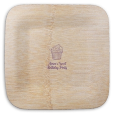Sprinkled Cupcake Square Bamboo Plates