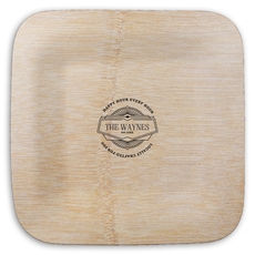 Happy Hour Every Hour Square Bamboo Plates