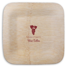 Grape Cluster Square Bamboo Plates