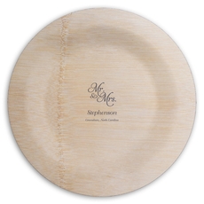 Elegant Mr. & Mrs. Round Bamboo Plates