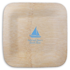 Cutter Sailboat Square Bamboo Plates