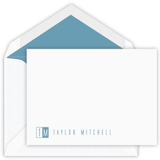 Block Duogram Flat Note Cards - Letterpress
