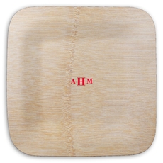 Sophisticated Monogram Square Bamboo Plates