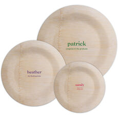 Design Your Own Big Name with Text Round Bamboo Plates