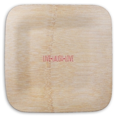 Live Laugh Love Square Bamboo Plates