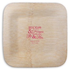 Hugs and Kisses Square Bamboo Plates