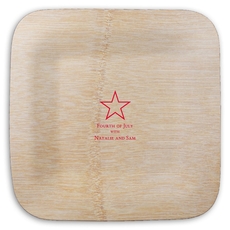 Single Star Square Bamboo Plates