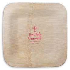 Ornate Celtic Cross Square Bamboo Plates